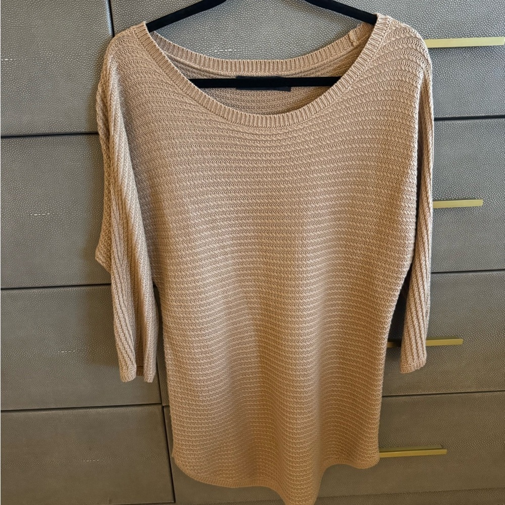 New York and Company Beige Knit Top